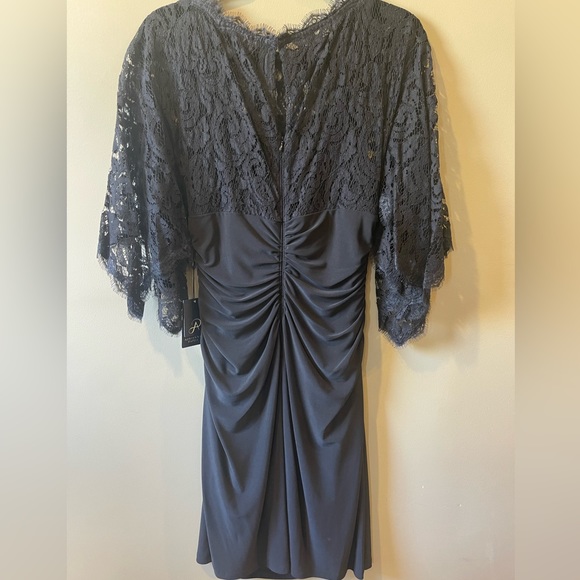 Adrianna Papell Kimono Sleeve Lace And Jersey Combo Dress, Black - NWT - Picture 4 of 7